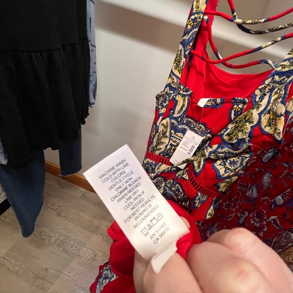 Maurices Red Floral Crisscross Back Mini Dress - Picture 10 of 12